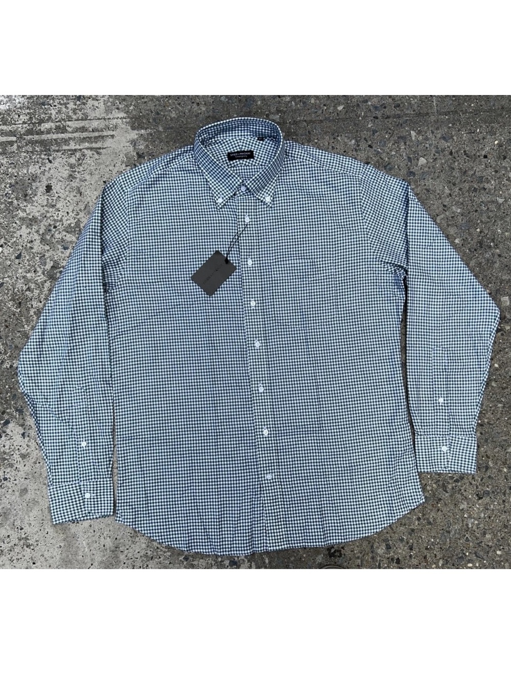 Spier & Mackay Green Gingham Check Shirt Button Down Lycocell Cotton 17.5 NWT